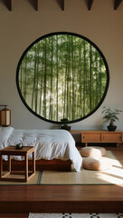 young woman relaxing in a hotel room