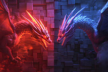Fire and Ice Dragons Face Off in Epic Standoff