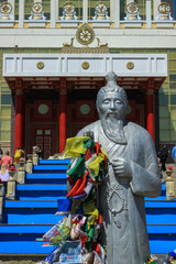 Statue of a monk at the Buddhist temple in Elista