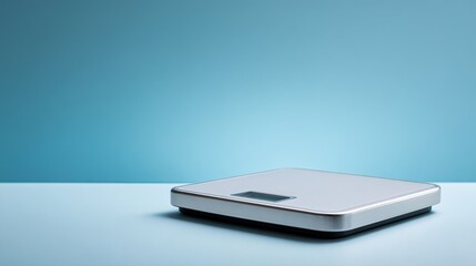 weighing. Weighing scales on a clean surface, symbolizing health, with ample negative space. lifestyle magazines, social media lookbooks, designed for lifestyle magazines and social media content.
