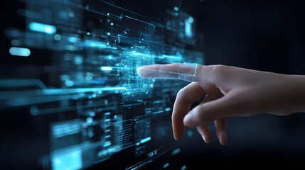 Fingerprint Scan for Secure Data Access Technology Concept.