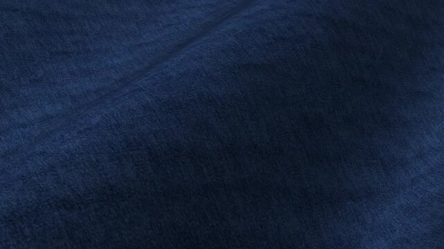 Blue Pristine Denim Fabric Texture in High Resolution, Waves, Rotation, Looped Background
