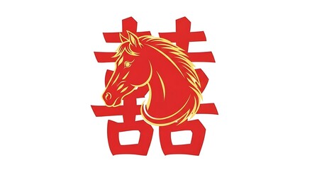 Obraz premium Chinese zodiac horse symbol