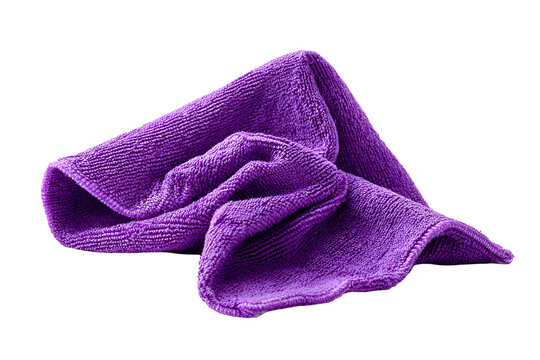 Purple Microfiber Cloth, Soft Fabric for Cleaning, Isolated on Transparent Background