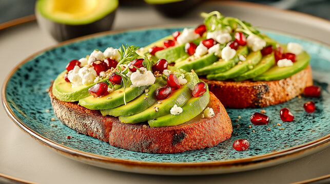 sliced avocado toast
