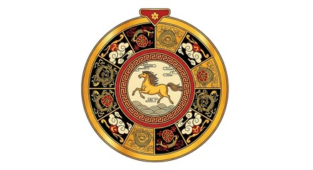 Fototapeta premium Chinese zodiac sign of horse