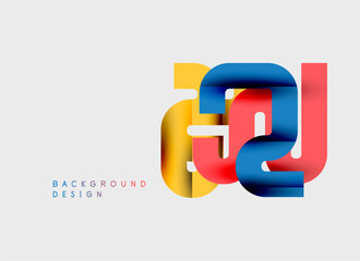 Obraz premium Abstract graphic design features layered letterforms. Bright colors create modern visual impact. Minimalist style suits branding needs.