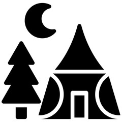 Camping Glyph Icon