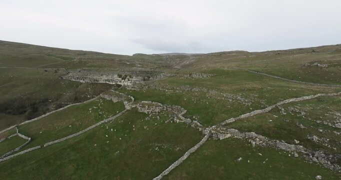 Malham cove cloudy morning
