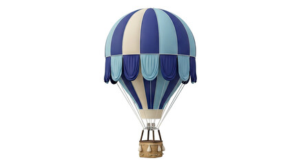 Obraz premium Striped Hot Air Balloon with Blue Draping