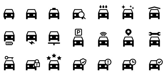 自動車・タクシー・車・車両のアイコンベクターイラスト2