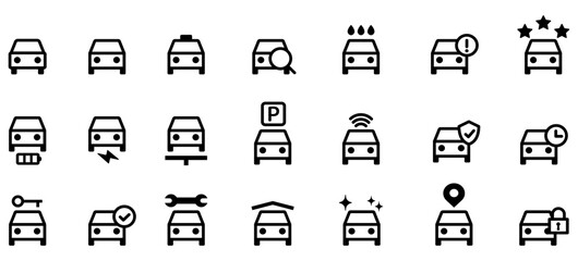 自動車・タクシー・車・車両のアイコンベクターイラスト