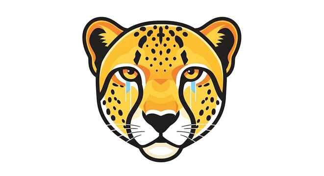 Stylized cheetah head with tears
