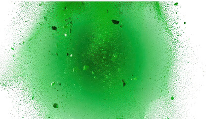 Green splash effect isolated on transparent background