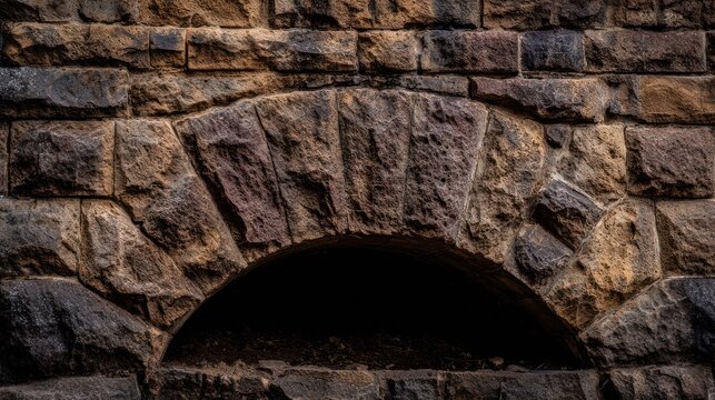 The central keystone of a stone arch bridge, detailed stone texture. real-estate listings, architecture portfolios, designed for architectural facade and classical detail presentations.