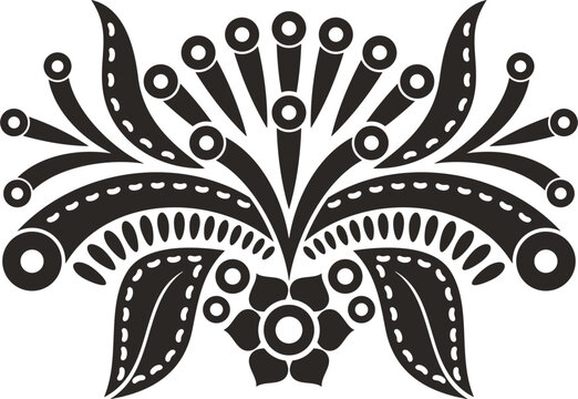 Slavic, Balkan, Bulgarian traditional decorative floral ornaments. Vector decor motifs for authentic silver jewelry, folklore costumes, damask, carpets, textile, leather, embroidery. Cultural heritage