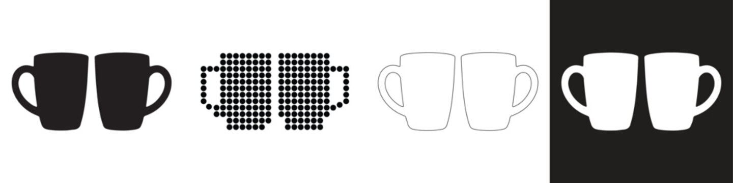 Series of mug silhouettes in various styles