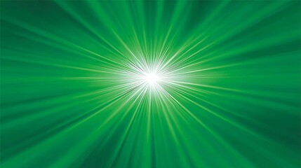 Fototapeta premium Abstract vector green rays background with glowing light emerald tones and white center, soft radiant beams, clean white space layout, modern minimal backdrop for design, presentation digital concepts