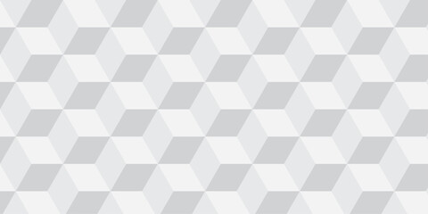 Obraz premium Seamless white geometric cube creative concept triangle overlapping overlap square technology texture. geometric digital cubes fabric and wallpaper grid block texture background.