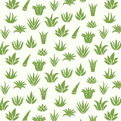 Aloe vera flyps modern silhouette icon illustration seamless pattern