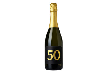 Champagne bottle with gold fifty number on label