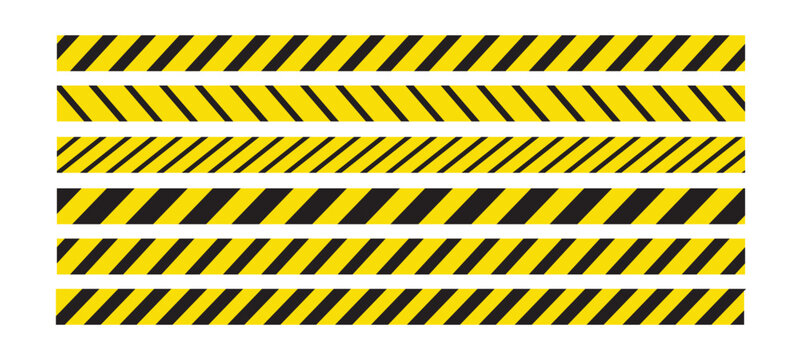 Black and yellow warning line striped rectangular background, yellow and black stripes on the diagonal, a warning to be careful of the potential danger vector template sign border