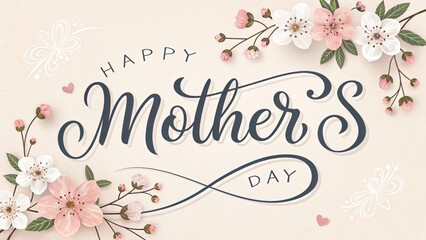 Happy Mother's Day floral greeting with elegant flowers