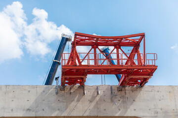 Steel Platform Structure Installed on Bridge Construction Site