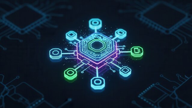 Vibrant digital neural network visualization highlighting advanced processing and interconnected