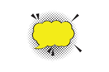 Speech Bubble icon with sunburst, halftone with Speech Bubble icon. Speech bubble comic icon, flat Cloud message box, speech bubbles collection.