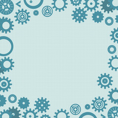 Element of the mechanism steampunk gears technical blueprint background template