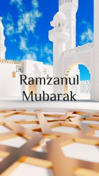 Ramadan Blessings White & Gold Reveal - Vertical