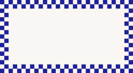 Blue and White Checkered Border Frame.