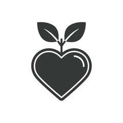 Fototapeta premium Growing heart icon symbolizes health and natural organic wellness development concept