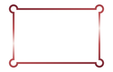 Rose Gold Frame with Rounded Corners on White Background.