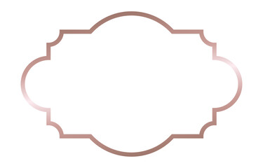 Elegant Rose Gold Frame Isolated on White Background.