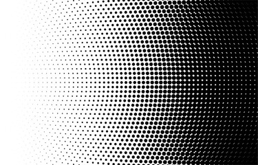 Black and White Halftone Gradient Background.