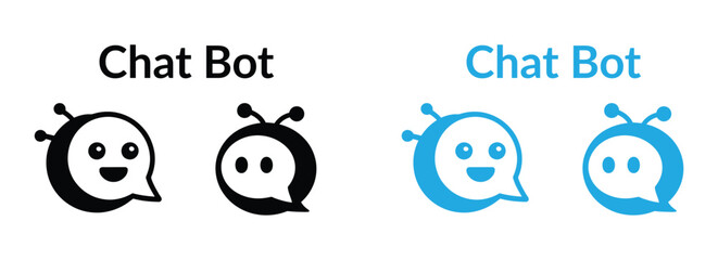Obraz premium Chat bot outline icon. Modern chatbot icons for customer service and AI technology solution.