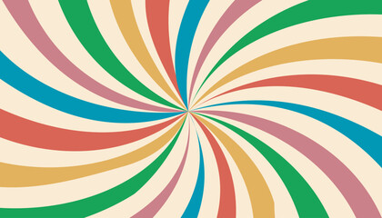 Vibrant psychedelic spiral background colorful stripes create a swirling artistic pattern