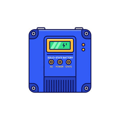 Fototapeta premium Sleek Solid-State Battery Power Management Unit Vector Illustration. A contemporary device displaying charge status, energy indicators, and essential functions for efficient regulation