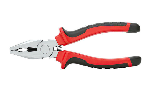 Combination Pliers with Red and Black Grips