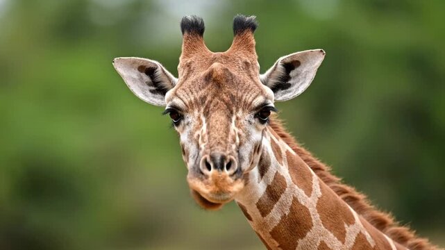 Majestic giraffe with striking coat patterns in natural habitat