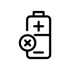 Obraz premium Broken battery icon