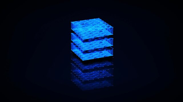 Dynamic modern data center network connection crystal cube storage for futuristic tech innovation and data stream data flow with Artificial Intelligence