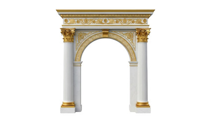 Naklejka premium Ornate classical archway isolated on transparent background