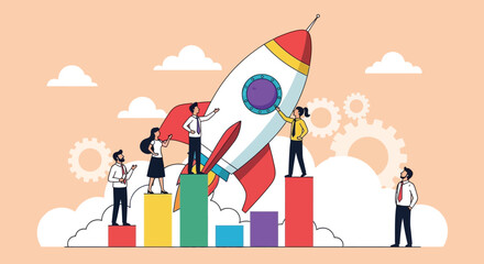 Business growth and success teamwork concept