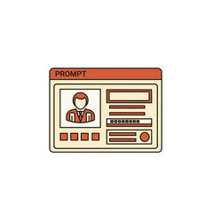 Minimalist Vector Illustration of a Prompt Card for Video Creation, Featuring User Profile and Input Fields