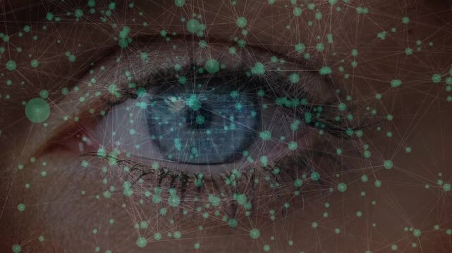 Animation of network of connections over eye