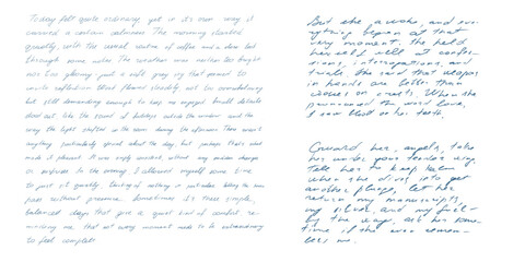 Hand written vintage essay paper messy antique cursive script filled with nonsense scribbles totally illegible and unreadable ink handwriting decorative old fashioned manuscript page texture © Svitlana Tolmach 