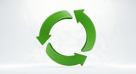 Green recycling arrows symbol representing a circular economy and sustainable practices for environmental protection